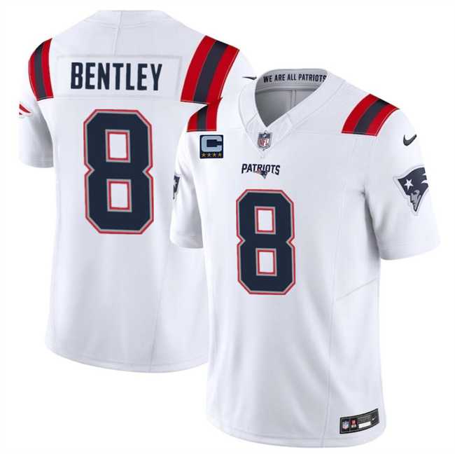 Men & Women & Youth New England Patriots #8 Ja%27Whaun Bentley White F.U.S.E. With 4-Star C Patch Vapor Limited Stitched Jersey->new england patriots->NFL Jersey